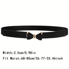 Bowknot Buckle Thin Belt Solid Waist Belt Classic Girdle for Women