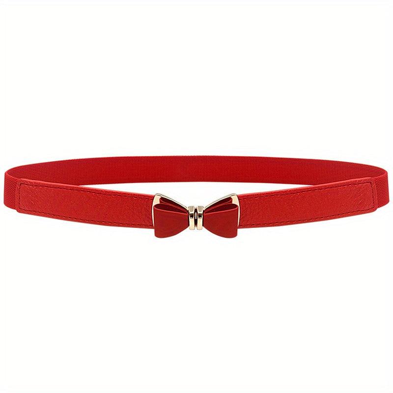 Bowknot Buckle Thin Belt Solid Waist Belt Classic Girdle for Women