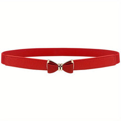 Bowknot Buckle Thin Belt Solid Waist Belt Classic Girdle for Women