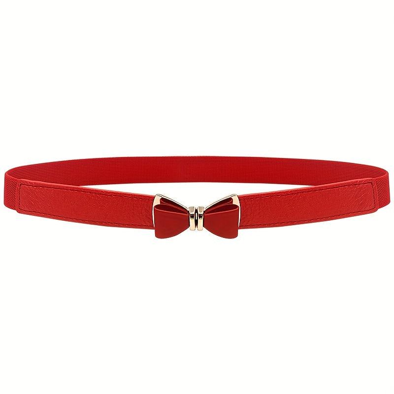 Bowknot Buckle Thin Belt Solid Waist Belt Classic Girdle for Women