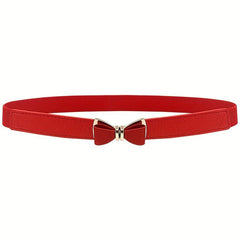 Bowknot Buckle Thin Belt Solid Waist Belt Classic Girdle for Women