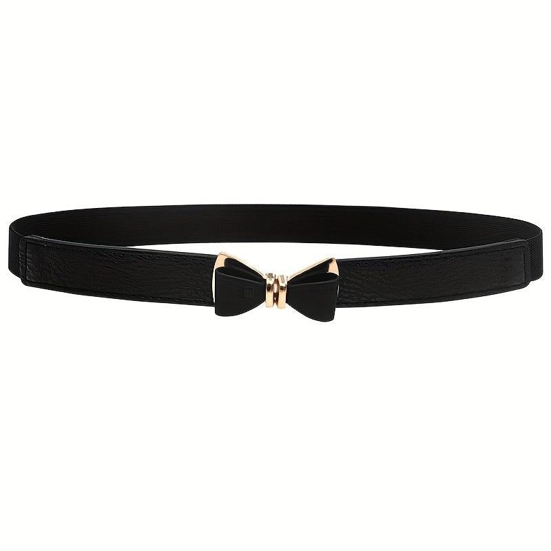 Bowknot Buckle Thin Belt Solid Waist Belt Classic Girdle for Women