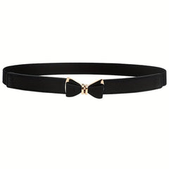Bowknot Buckle Thin Belt Solid Waist Belt Classic Girdle for Women