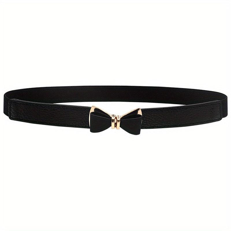 Bowknot Buckle Thin Belt Solid Waist Belt Classic Girdle for Women