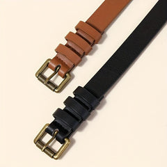Vintage PU Leather Belt Square Pin Buckle Unisex Jeans Pants Belt