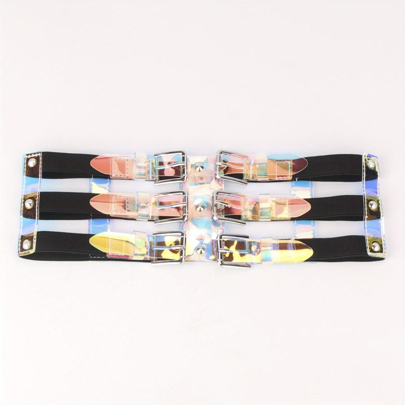 Wide Belt Y2K Laser Elastic Waistband Girdle For Women