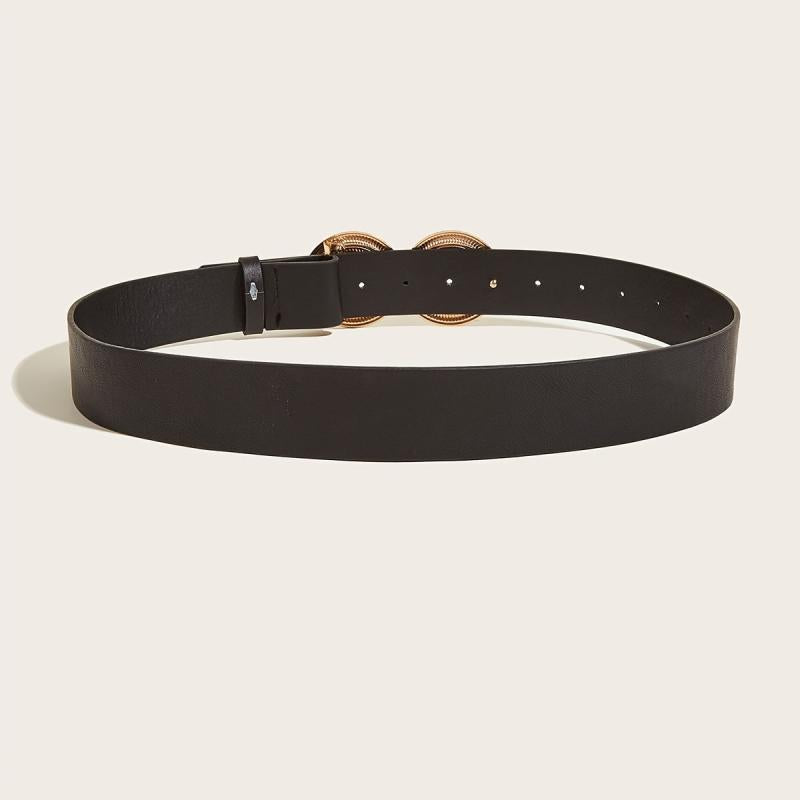 Vintage Stretchy Belt for Dresses Wide Golden Buckle