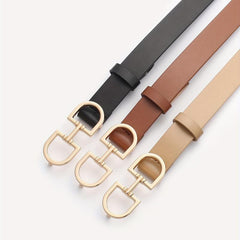 3pcs Double D Buckle Belt Set Classic PU Leather Waist Belt Women
