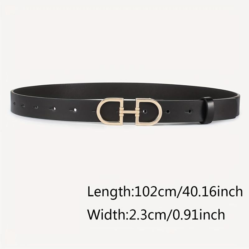 3pcs Double D Buckle Belt Set Classic PU Leather Waist Belt Women