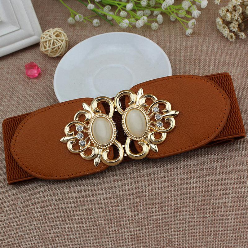 Women Vintage Wide Belt Stretch Dress Accessories
