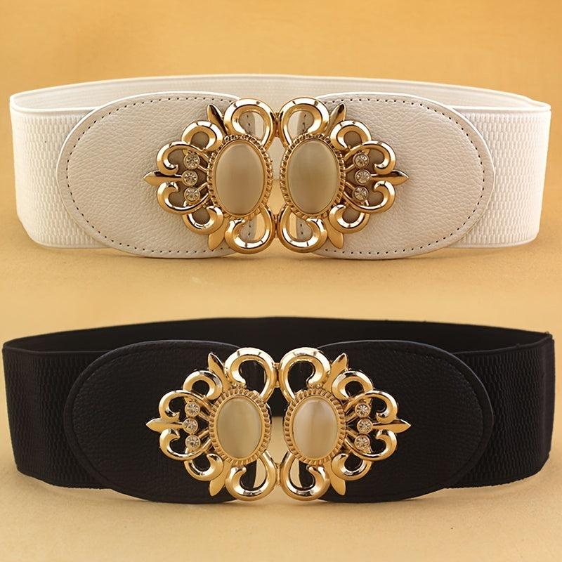 Women Vintage Wide Belt Stretch Dress Accessories