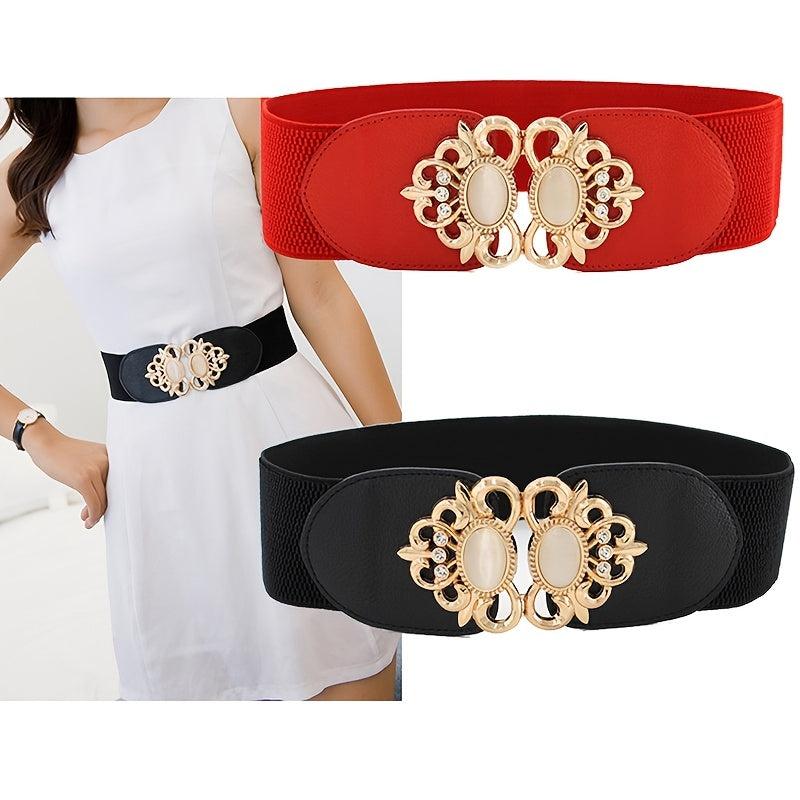 Women Vintage Wide Belt Stretch Dress Accessories