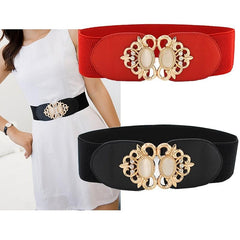 Women Vintage Wide Belt Stretch Dress Accessories