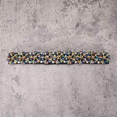 Colorful Rhinestone Flower Belt Women Elastic Thin Belts Waistband