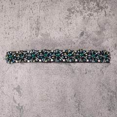 Colorful Rhinestone Flower Belt Women Elastic Thin Belts Waistband