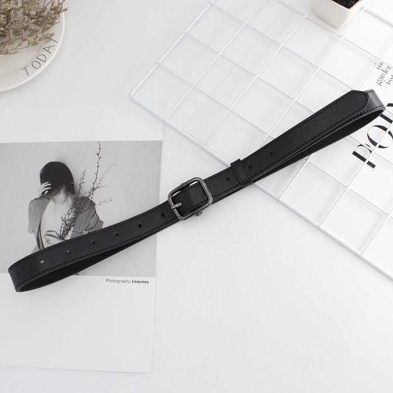 Square Pin Buckle Belt Unisex PU Leather Casual Belt Jeans Pants Belt
