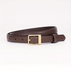 Vintage Leather Belt Rectangle Buckle Women Pants Jeans Belts