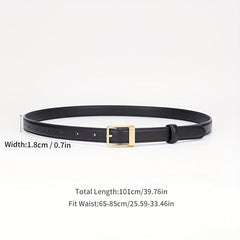 Vintage Leather Belt Rectangle Buckle Women Pants Jeans Belts