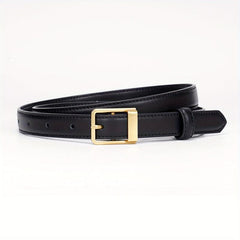 Vintage Leather Belt Rectangle Buckle Women Pants Jeans Belts