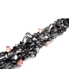 Rhinestone Elastic Band Waist Belt for Women's Suit Coat Dress