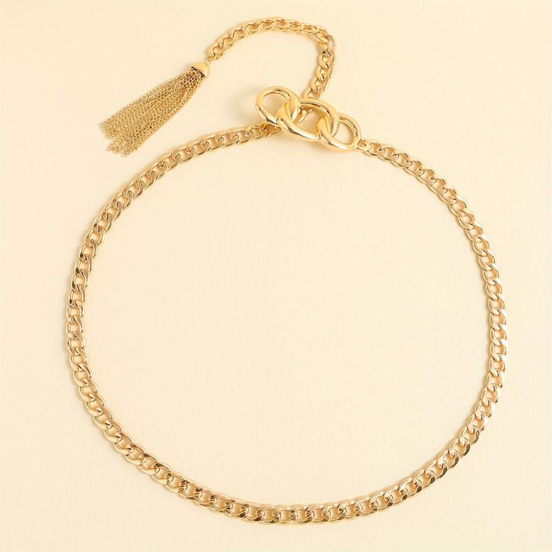 Vintage Tassel Pendant Waist Chain Metal Belly Chain Beach Chain Dress Girdle