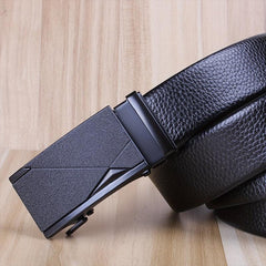 Men's Two Layer Cowhide Business Belt with Automatic Buckle