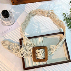 Bohemian Beaded Rope Belt Vintage Lace Up Waistband