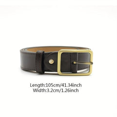 Rectangular Pin Buckle PU Belt Solid Casual Jeans Pants Dress Girdle Women