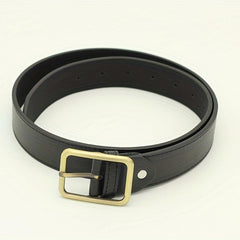 Rectangular Pin Buckle PU Belt Solid Casual Jeans Pants Dress Girdle Women