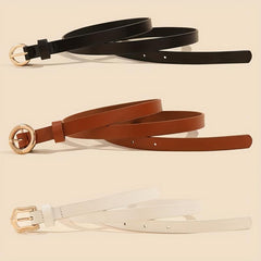 Golden Pin Buckle Belt Set for Women