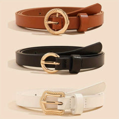 Golden Pin Buckle Belt Set for Women