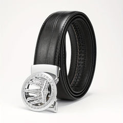 Men's Rhinestone Crown Auto Buckle PU Leather Belt
