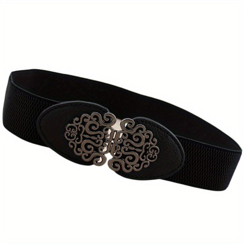 Stylish Buckle Thin Elastic Belt Waistband Solid Decorative Belts Dress Girdle