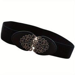 Stylish Buckle Thin Elastic Belt Waistband Solid Decorative Belts Dress Girdle