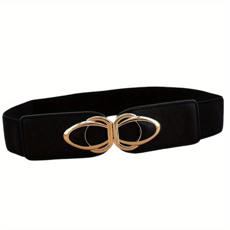 Stylish Buckle Thin Elastic Belt Waistband Solid Decorative Belts Dress Girdle