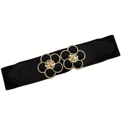 Stylish Buckle Thin Elastic Belt Waistband Solid Decorative Belts Dress Girdle
