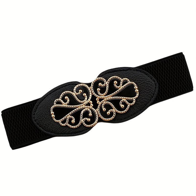 Stylish Buckle Thin Elastic Belt Waistband Solid Decorative Belts Dress Girdle