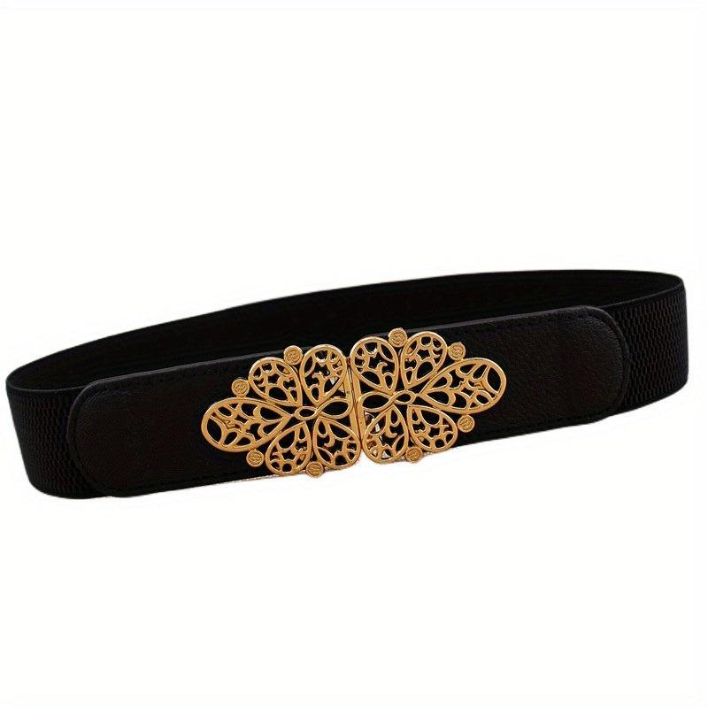 Stylish Buckle Thin Elastic Belt Waistband Solid Decorative Belts Dress Girdle