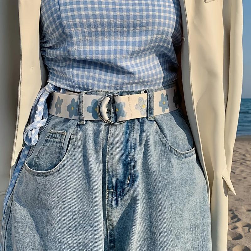 Wide Belt Flower Trousers Belt Casual Decorative Belt For Women
