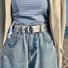 Wide Belt Flower Trousers Belt Casual Decorative Belt For Women