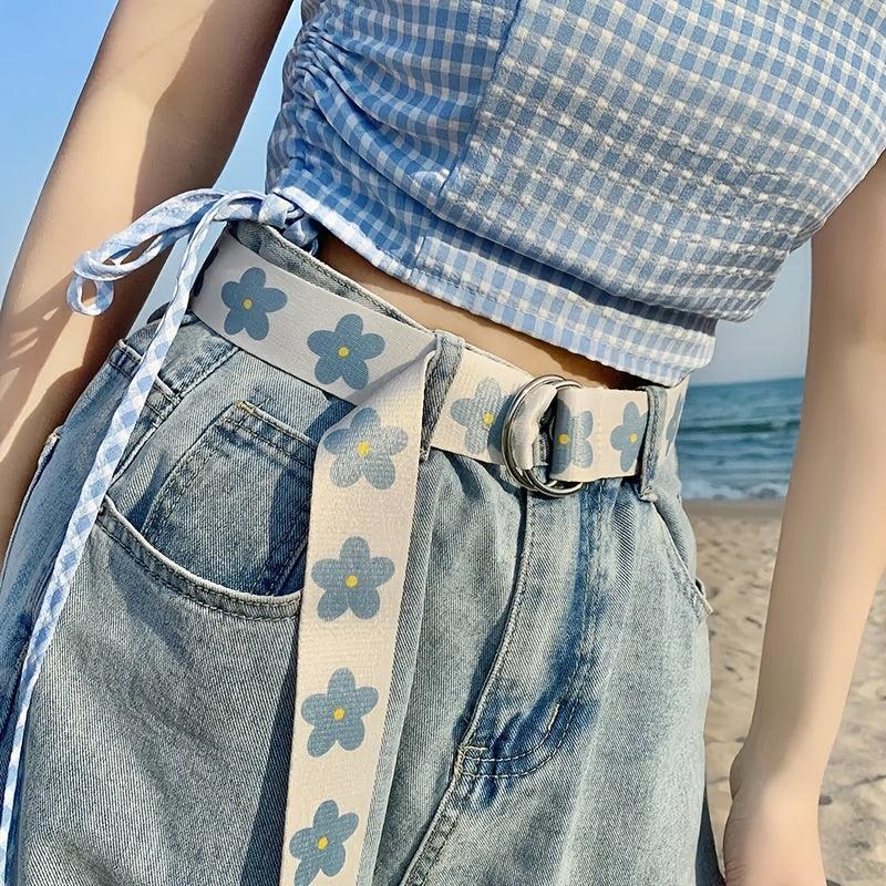 Wide Belt Flower Trousers Belt Casual Decorative Belt For Women