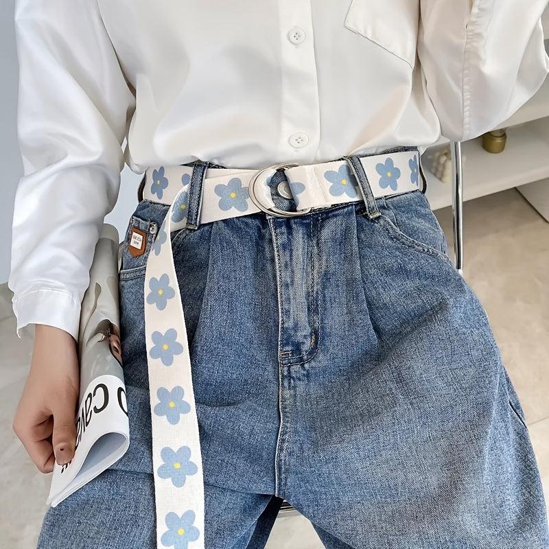Wide Belt Flower Trousers Belt Casual Decorative Belt For Women