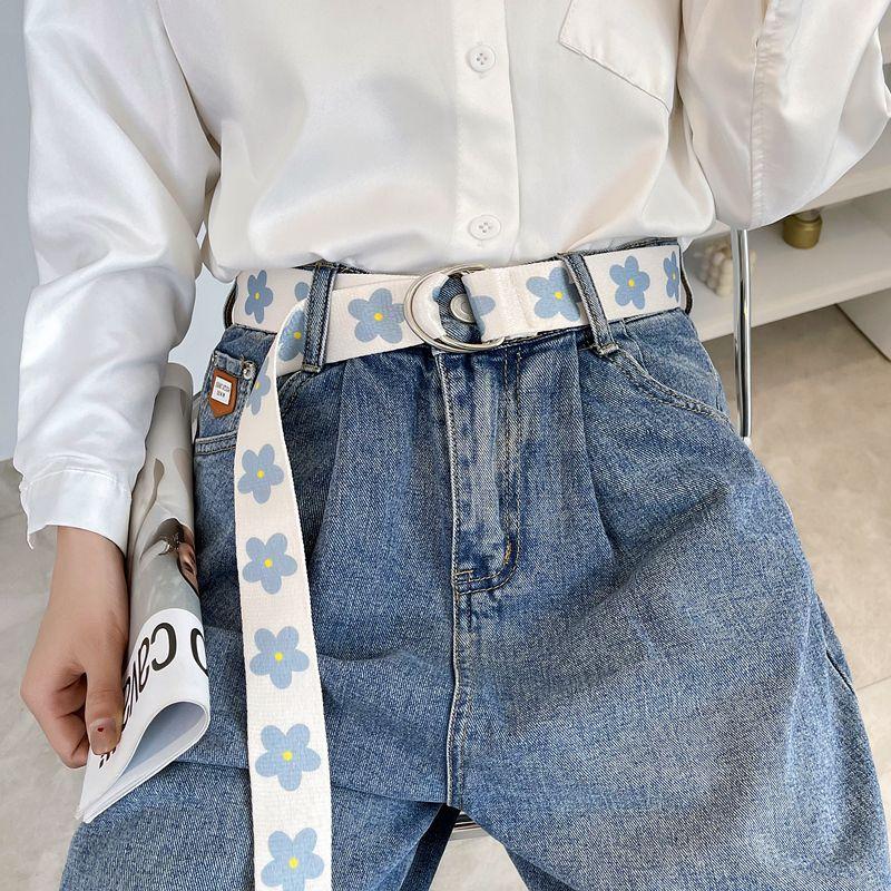 Wide Belt Flower Trousers Belt Casual Decorative Belt For Women
