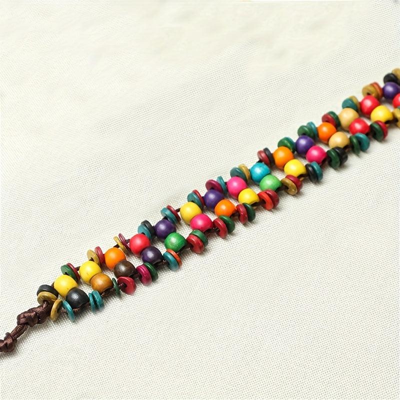Boho Beaded Rainbow Waist Chain Y2K Tassel Vintage Dress Girdle DIY Accessory