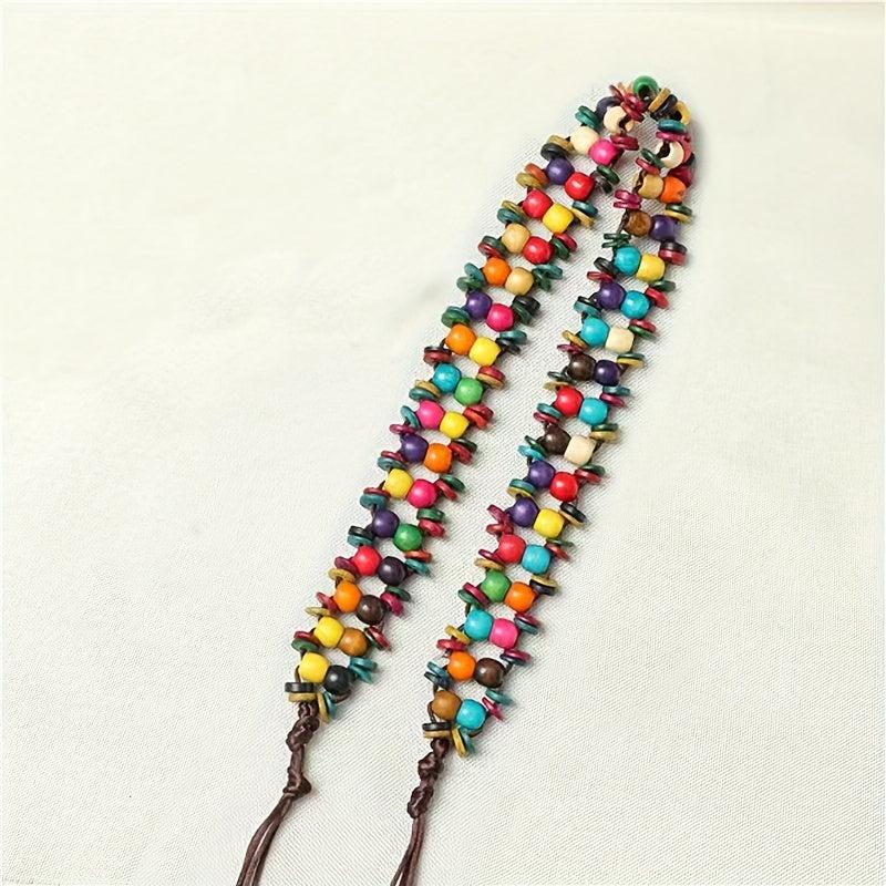 Boho Beaded Rainbow Waist Chain Y2K Tassel Vintage Dress Girdle DIY Accessory