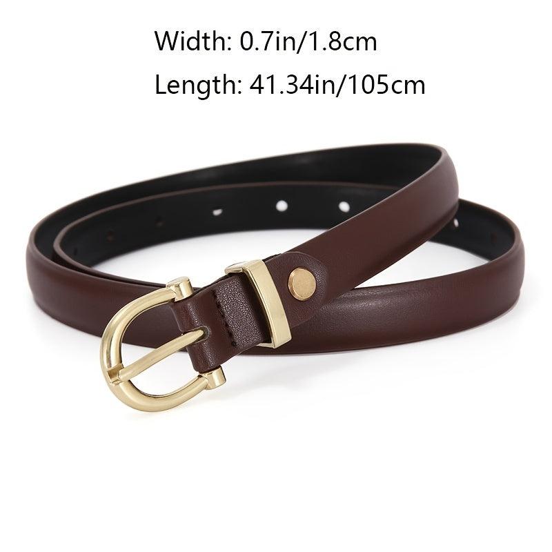 Women's Faux Leather Pin Buckle Waist Belt For Jeans Pants