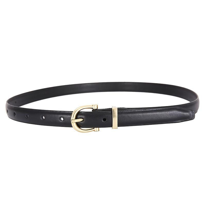 Women's Faux Leather Pin Buckle Waist Belt For Jeans Pants