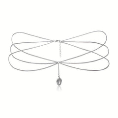 Shell Tassel Boho Waist Chain Three Layer Metal Belly Chain