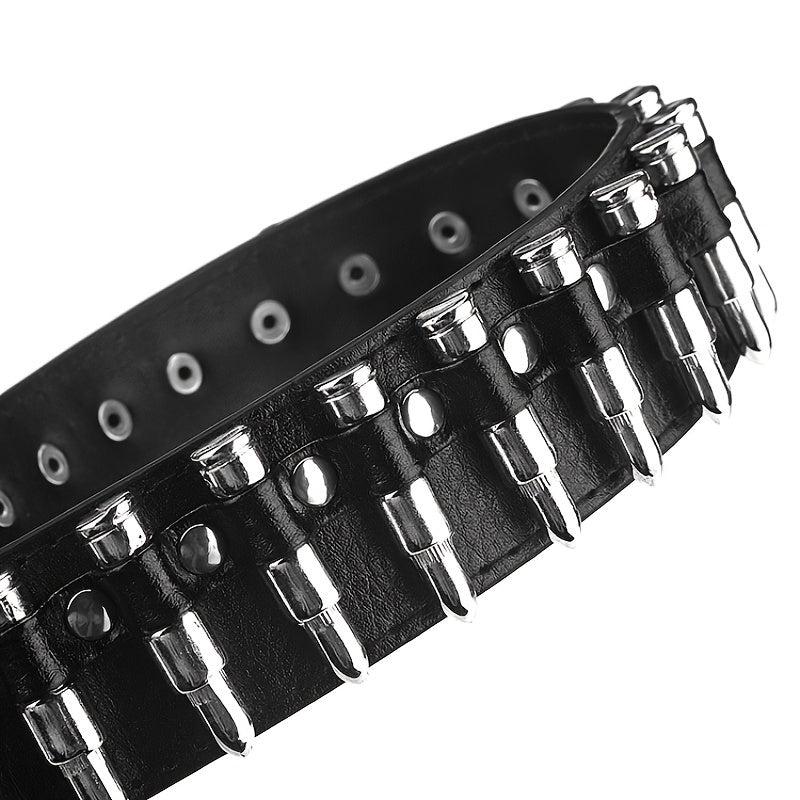 Rivet Bullet Belt Men's Punk Style Clothing Accessory