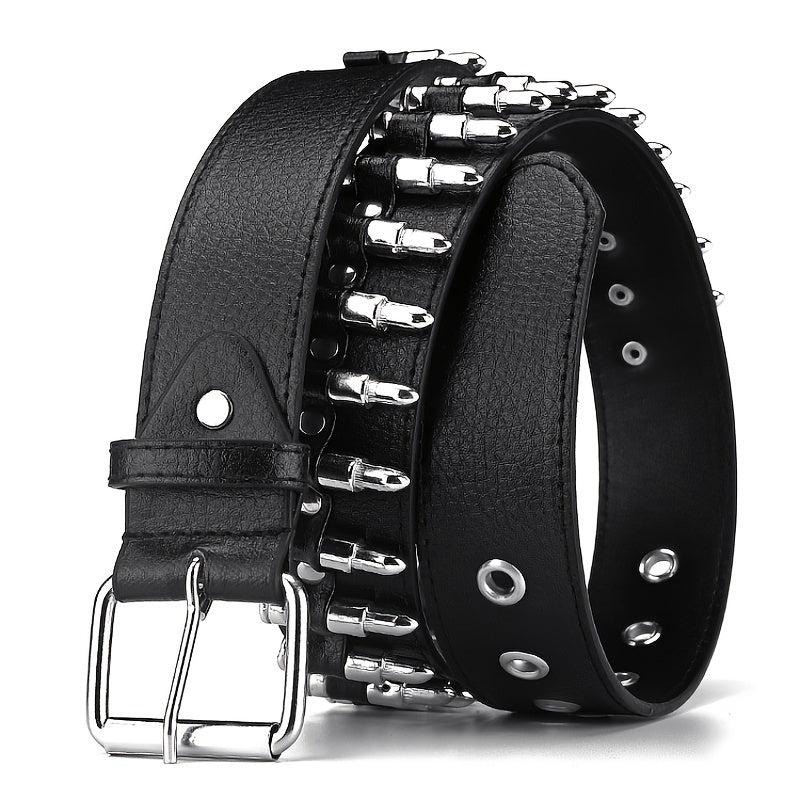 Rivet Bullet Belt Men's Punk Style Clothing Accessory